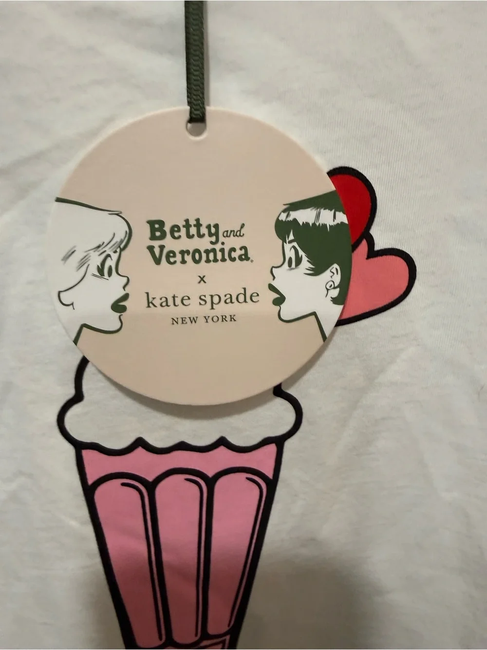 Kate Spade white t shirt, Milkshake Graphic Small